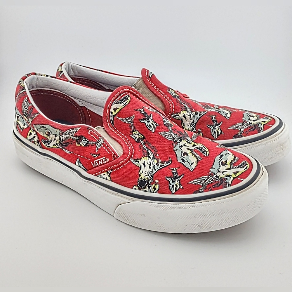Vans Shark Bones Skeleton Slip Ons